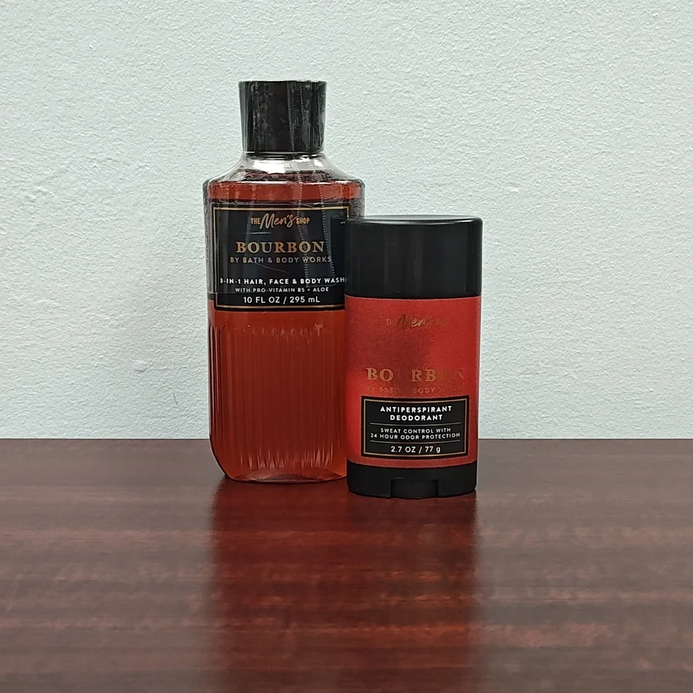 Bath & Body Works Men's Collection BOURBON Body Wash & Deodorant Bundle